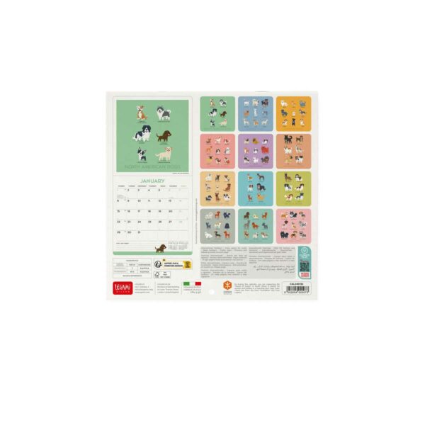 LEGAMI Dogs of the World Wandkalender 2024 – 18 x 18 cm 3 | Dogs of the World Wall Calendar 2024 – 18 x 18 cm