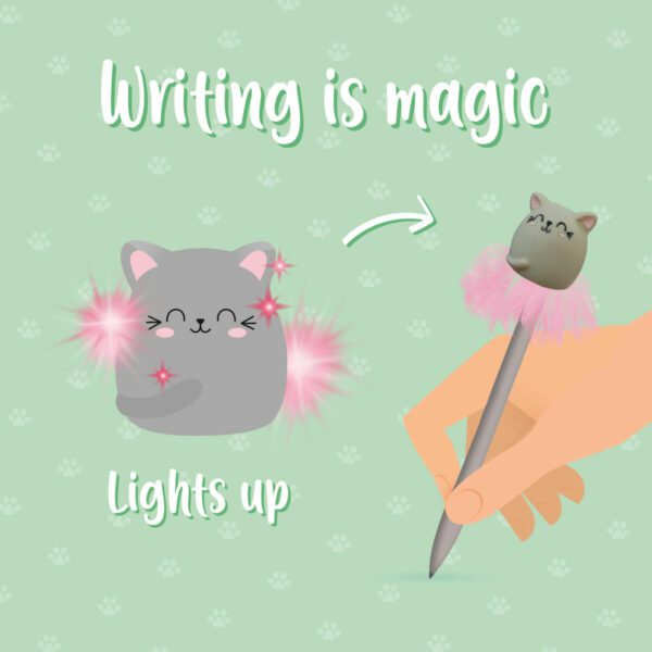 LEGAMI Leuchtender Kugelschreiber mit Katze 2 | Leuchtender Kugelschreiber mit Katze – Writing is Magic