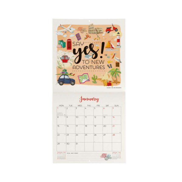 LEGAMI Live Happy Wandkalender 2024 – 18 x 18 cm 2 | Live Happy Wall Calendar 2024 – 18 x 18 cm