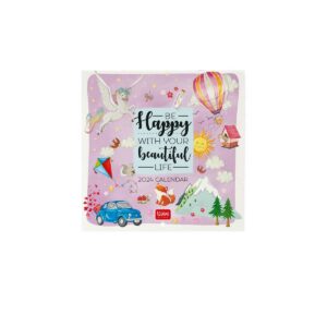 LEGAMI Live Happy Wandkalender 2024 – 18 x 18 cm