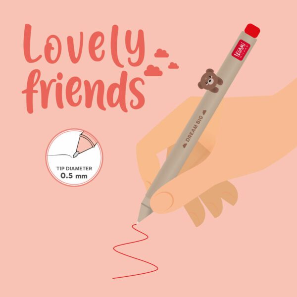 LEGAMI Lovely Friends Gelstift Baer 3 | Lovely Friends Gel Pen Bear – red