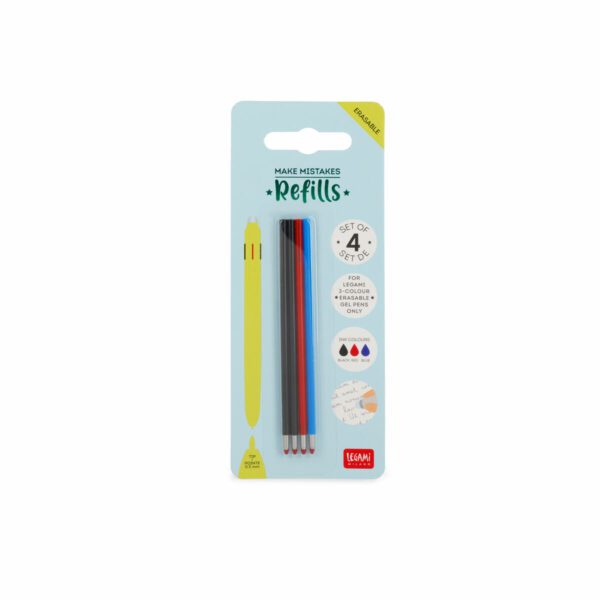 LEGAMI Nachfuellset fuer loeschbare 3 Farben Gelstifte mit 4 Ersatzminen 3 | Refill Set for 3-Colour Erasable Gel Pens