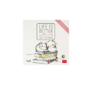 LEGAMI Sketchy Cats Wandkalender 2024 – 18 x 18 cm