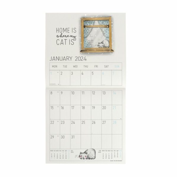 LEGAMI Sketchy Cats Wandkalender 2024 – 30 x 29 cm 2 | Calendario da Parete Sketchy Cats 2024 – 30 x 29 cm