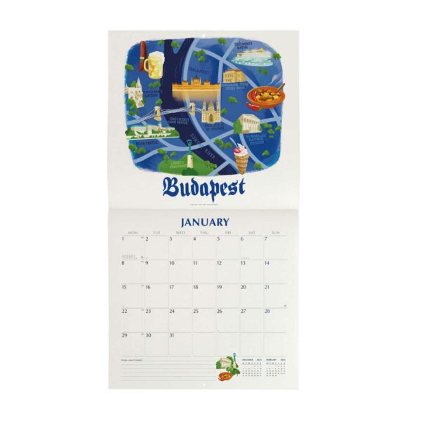 LEGAMI World Cities Wandkalender 2024 – 30 x 29 cm 2 | World Cities Wall Calendar 2024 – 30 x 29 cm