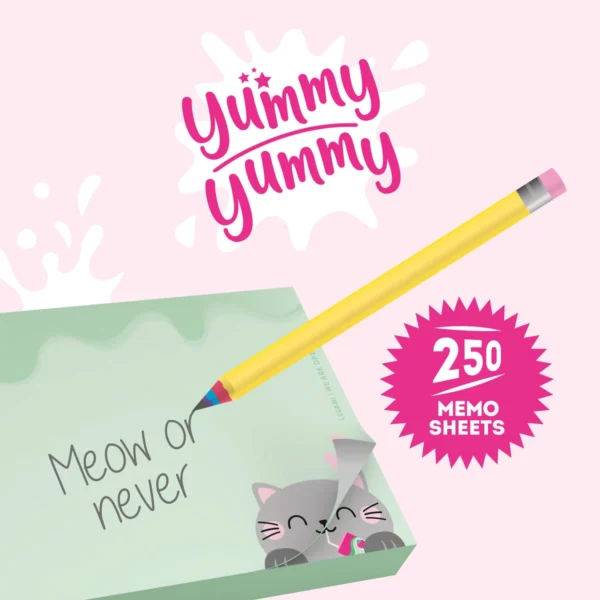 LEGAMI Notizzettelblock Kaetzchen – Yummy Yummy 3 | Memo Pad Kitty – Yummy Yummy