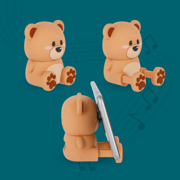 LEGAMI Kabelloser Lautsprecher mit Halterung fuer dein Smartphone Teddybaer 5 | Kabelloser Lautsprecher mit Halterung für dein Smartphone - Teddybär