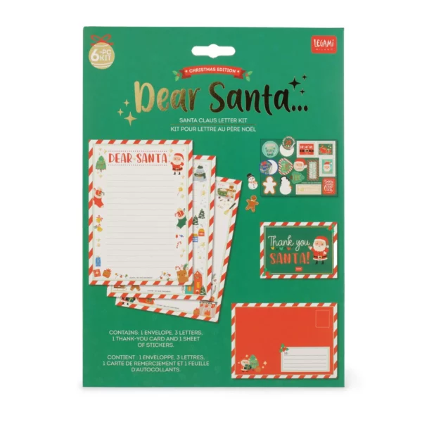 LEGAMI Set fuer Brief an den Weihnachtsmann – Dear Santa 10 | Santa Claus Letter Kit