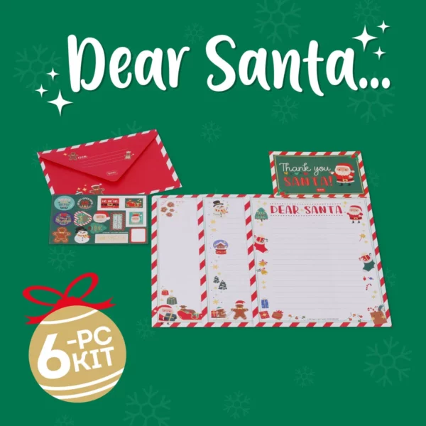 LEGAMI Set fuer Brief an den Weihnachtsmann – Dear Santa 2 | Santa Claus Letter Kit