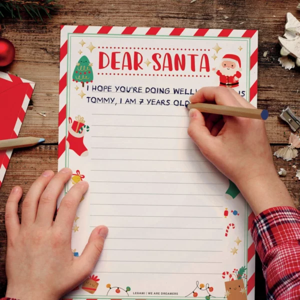 LEGAMI Set fuer Brief an den Weihnachtsmann – Dear Santa 3 | Santa Claus Letter Kit