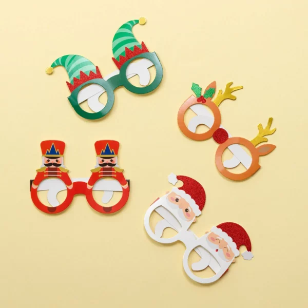 LEGAMI Set mit 8 Weihnachtsbrillen aus Papier 3 | Set mit 8 Weihnachtsbrillen aus Papier