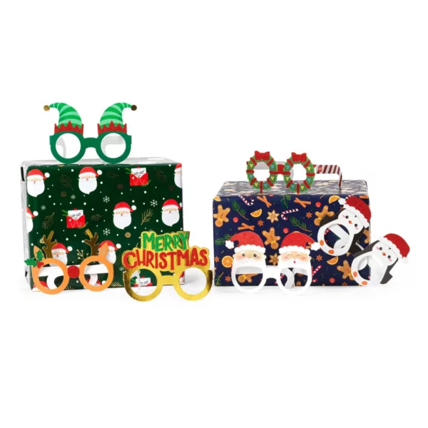 LEGAMI Set mit 8 Weihnachtsbrillen aus Papier 4 | Set mit 8 Weihnachtsbrillen aus Papier