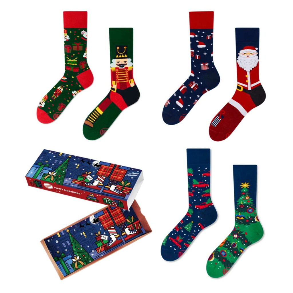 Xmas 2023 Set of 3 Pairs of Christmas Socks from Many Mornings