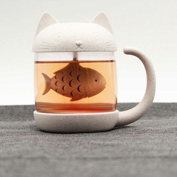 Winkee Teebecher Katze mit integriertem Tee Ei 2 | Teebecher Katze mit integriertem Tee-Ei