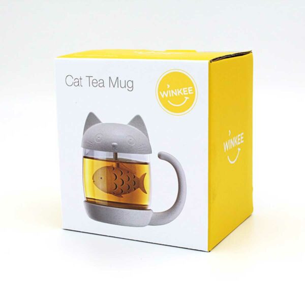 Winkee Teebecher Katze mit integriertem Tee Ei 3 | Tazza da tè Kitty con infusore integrato