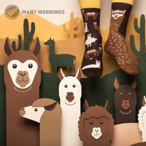 Many Mornings Fluffy Alpaca Alpakasocken 2 | Idee regalo per fan dei lama