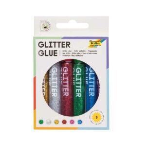 folia Set of 6 Glitter Glue Sticks with Glitter