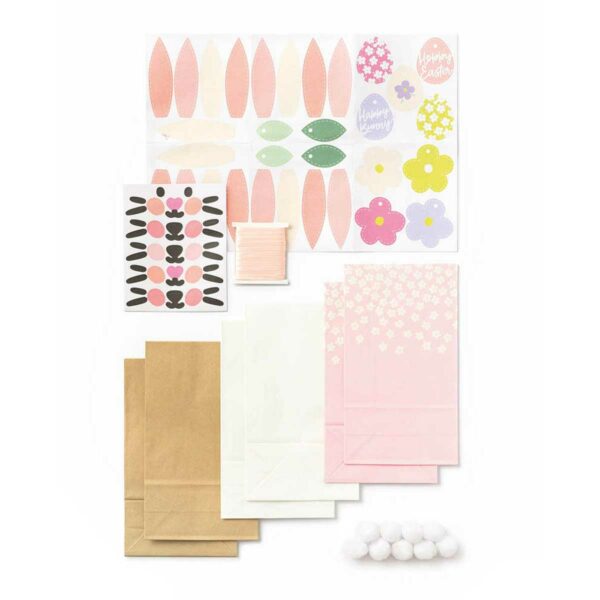 folia Set mit 9 suessen Papiertueten Haeschen zum Basteln fuer Ostern 2 | DIY Set with 9 Cute Paper Bag Bunnies for Easter