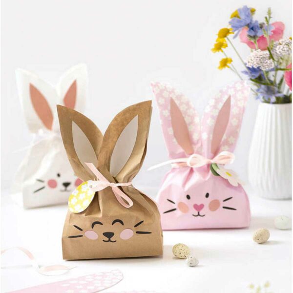 folia DIY Set with 9 Cute Paper Bag Bunnies for Easter