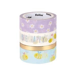 folia Washi Tape Bee Happy 4er Set 2 | Notizhefte, Stifte, Kalender und mehr