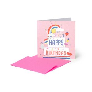 LEGAMI Mini-Glückwunschkarte zum Geburtstag – Rainbow Cake