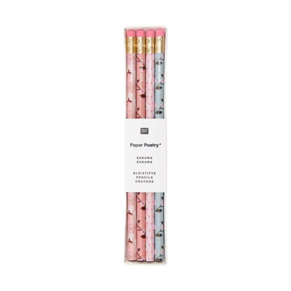 Paper Poetry Bleistifte Kirschblueten Sakura Sakura 2 | Bleistifte Kirschblüten Sakura Sakura, 4er Set