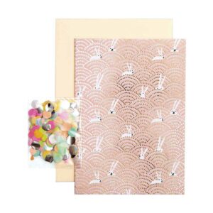 Paper Poetry DIY greeting card set Bunnies in a Field Pink