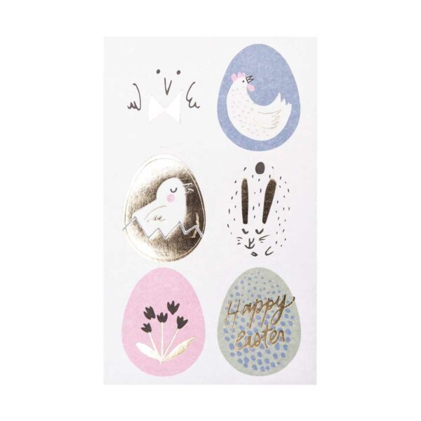 Paper Poetry Sticker Bunny Hop Ostereier 2 | Bunny Hop Easter Eggs Stickers, 24 pieces