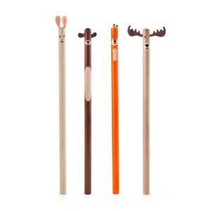 KIKKERLAND Woodland Pencils - Set with 4 forest animals